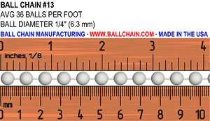 Ball Chain Size Chart