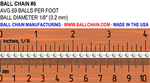 Ball Chain Sizes, Bead Chain Sizes