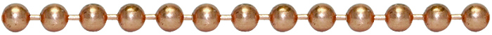 An image of the copper ball chain and bead chain finish.