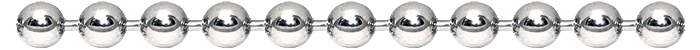 An image of the nickel plated steel ball chain and bead chain finish.