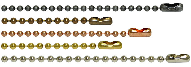 Midwest Fastener 64625 #10 x 3/16 Brass Ball Chain Connectors 25pk